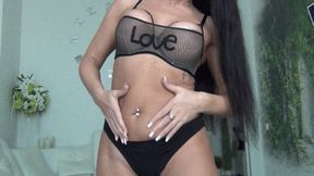 Self Belly bandage with black rope d