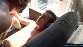 Gayfamilysex- Tatted Step father Pounds His Fit Boys Ass