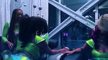 Hottest intergalactic Lesbian Fivesome Candace Von, Jordyn Falls, Lyric Sky, Mz. Dani, and Yum The Boss