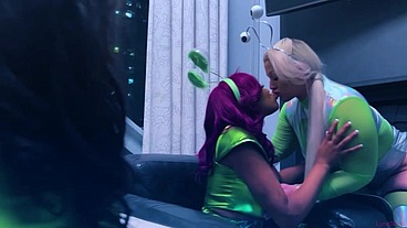 Hottest intergalactic Lesbian Fivesome Candace Von, Jordyn Falls, Lyric Sky, Mz. Dani, and Yum The Boss