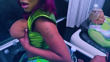 Hottest intergalactic Lesbian Fivesome Candace Von, Jordyn Falls, Lyric Sky, Mz. Dani, and Yum The Boss