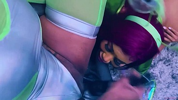 Hottest intergalactic Lesbian Fivesome Candace Von, Jordyn Falls, Lyric Sky, Mz. Dani, and Yum The Boss