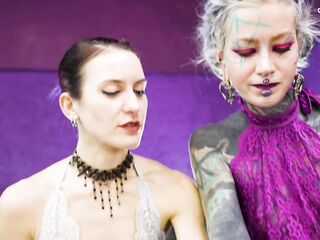 Double Female-master & Ding-cock Pegging Tattooed Sub with Anuskatzz and Nikolaz Zpageti