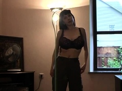 Amateur striptease and Solo masturbation