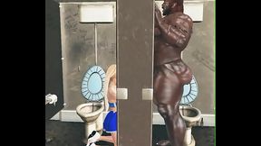 very lucky cheerleader gets to suck off james harrison in stadium restroom gloryhole