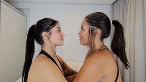 SEXY AND HOT INTERRACIAL KISSES - BY BRUNA PAZ AND ANA AYUMI - FULL VIDEO