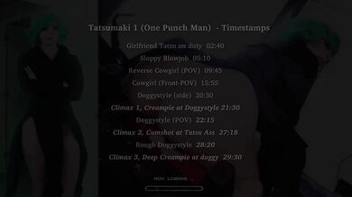 Tatsumaki Cosplay Bubble Butt Destroyed Gushing Creampies SweetDarling