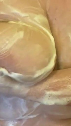 Bbwbootyful  - Shower soapy boobs play