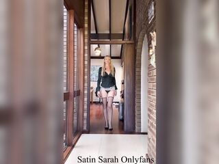 Sexy cougar in satin blouse is getting down to business