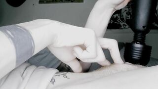 Emo FtM cock throbs while cumming HARD with vocal moaning