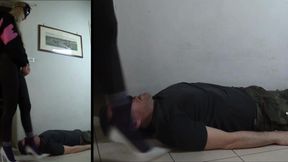 white pumps trampling by Alice (two cameras)