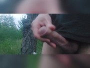 Young twink goes to the woods to wank his dick boy out in the nature cruising nude beach stud