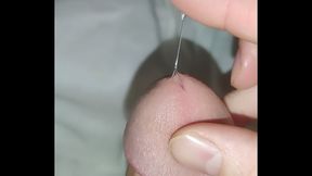 Throbbing Cock Thrills in Messy Edging Session with Intense Cumshot Vocals