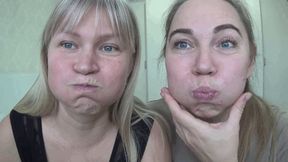 We squeeze puffy cheeks BI