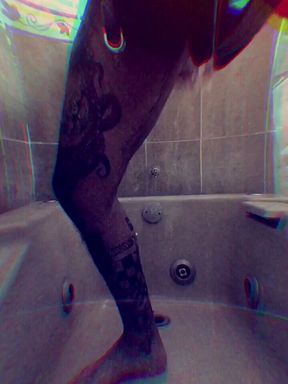 In the shower dildo