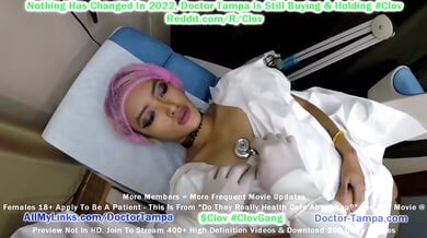 Channy Crossfire submits to a strict medical exam in a clinical setting