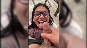 Nerdy teen begs for facial after messy head