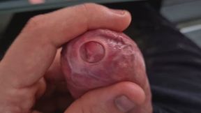 Tight Phimosis Close-Up. Slow Wet Stroking, Hidden Head, and Intense Cumshot