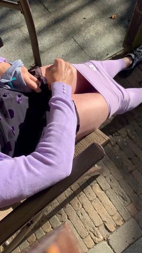 Purple leggings cum