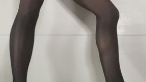 black Wolford Fatal Neon seamless pantyhose without panties nylonfetish video