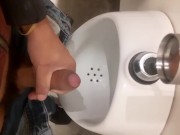 Edging at public urinal