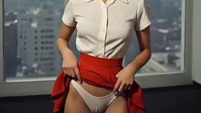 1950 s slutty secretary office affair fantasy (cheating wife, vintage, 1950s pinup girl, perfect body, blowjob, anal, sexy secretary, office sex) - ai generated