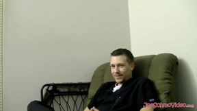 Stroking the 6 inches cock of gay amateur Hammer Head until he bursts his sticky load