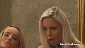 Naughty Blonde Lesbian Slave Spanked And Masturbated By Mistress