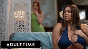 ADULT TIME - Ashlyn Peaks Caught Masturbating By PAWG Roomie Siri Dahl And Scissor On The Couch!