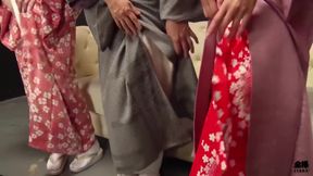 Japanese Traditional Kimono Orgy With And Friends - Maki Hojo And Hojo Maki