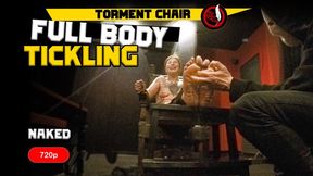 Helpless Brunette Gaga Tied and Tickled on the Tickle Chair | Intense Foot Tickling on Ticklish Feet with Hands, Hairbrush and Toothbrush | 720p
