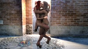 Body Stocking CatFight Tongue Fight over YOU