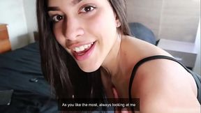 Brunette latina on black dress shows off her perfect ass until making you cum