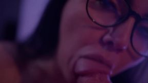 Dissolute milf gives blowjob her husband'_s.