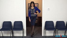 Nasty secretary Jenny shows strip tease in the office