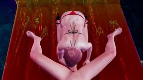 Sexy Yuuki in a Red Bikini Pool Animation - Delight in Sloppy Blowjob with Sensual Moans, Intense Handjob and Glory Hole