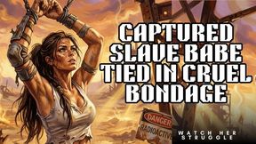 sexy babe is tied up and left in the hot sun to struggle in painfully hot BDSM Bondage fantasy