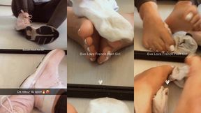 petite video de retour du sport, je renifle et m amuse avec mes chaussettes ...