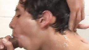 ”Adorable twinks Alfonso & Cesar stuff each other in a shower”