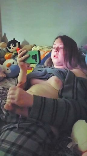 Trans Girl Masturbating to Porn