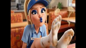 SWEATY SMELLY WHITE SOCKS AFTERWORK