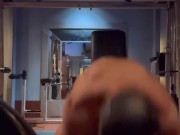 Slave with chastity cage gym time Building muscle