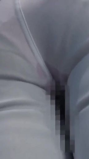 Crowded Bus Rush. Tight Pants Wife Feels the Firm Press, Panty Line Showing as She Gives in to the Moment Part 1