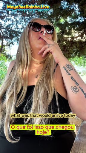 BBW Brazilian MILF Goddess Morning Outdoor Smoking Ritual Showing Thighs
