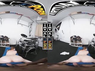 VIRTUAL PORN - Bess Breast Learns How To Play Drums & Playing With A Dong At the Same Time