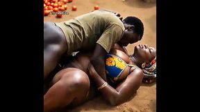 Busty African COUGAR gets banged raw at the market