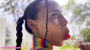 Skinny Violeta Grey: Lollipop Tease to Deepthroat &amp_ Pounding