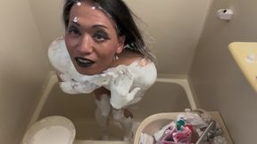 Wet&amp;Messy Paint-Covered Crossdresser 1