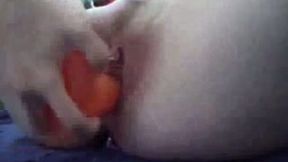Nice furry tail plug and a big dildo for my freaky action