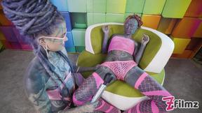 ”FEMDOM with cockbondage, fuckmachine - heavily tatted dominattrix plays with sissys ASSFUCKING”